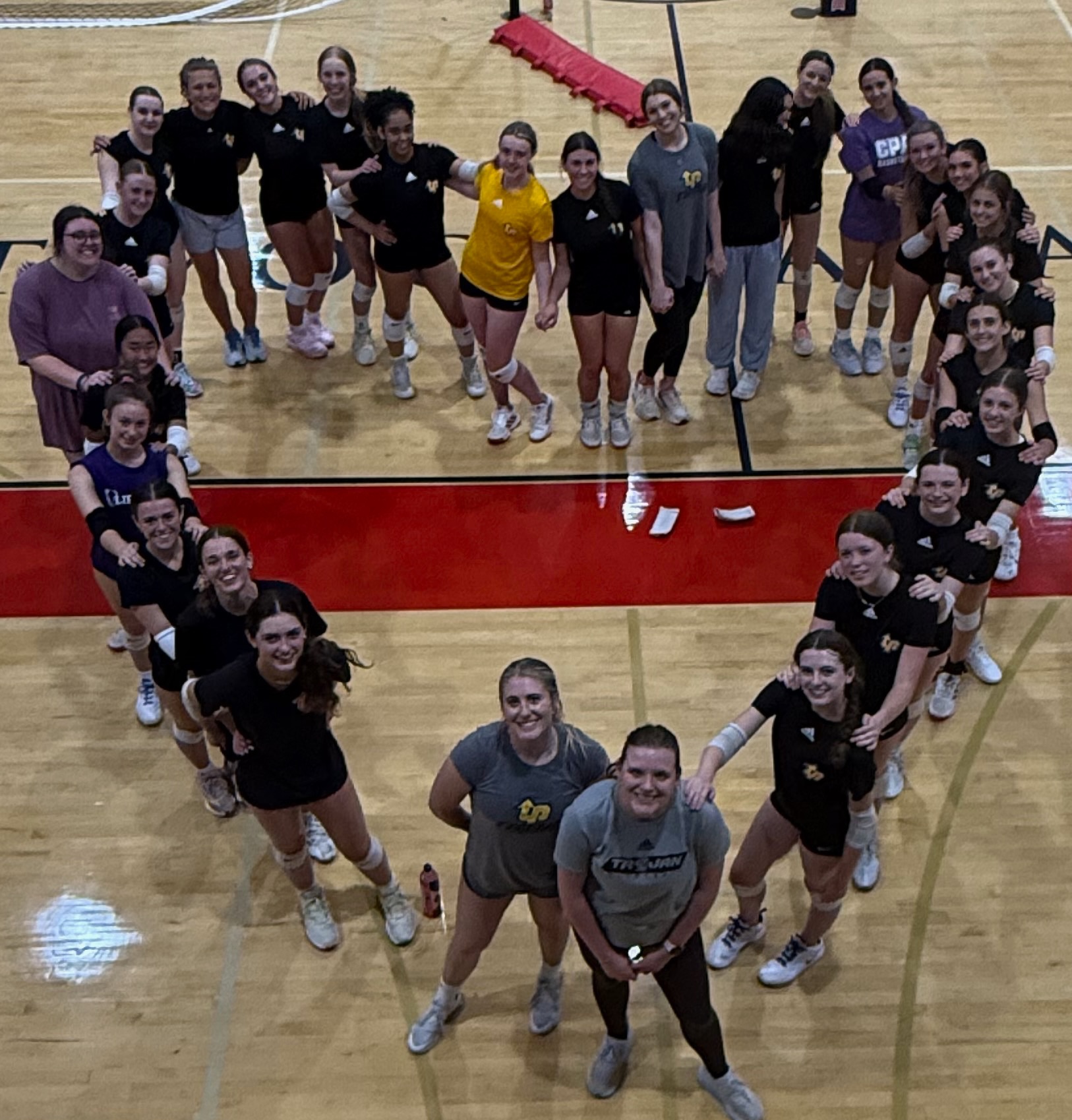 Volleyball team heart formation